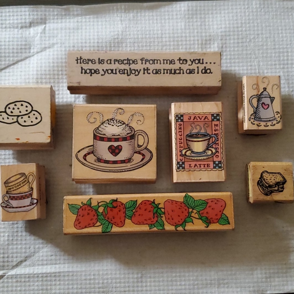 8 Coffee Wooden Stamps